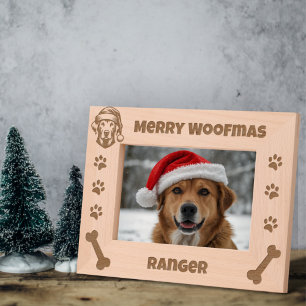 Merry Woofmas Weihnachten Weihnachten Weihnachten- Geätzte Rahmen