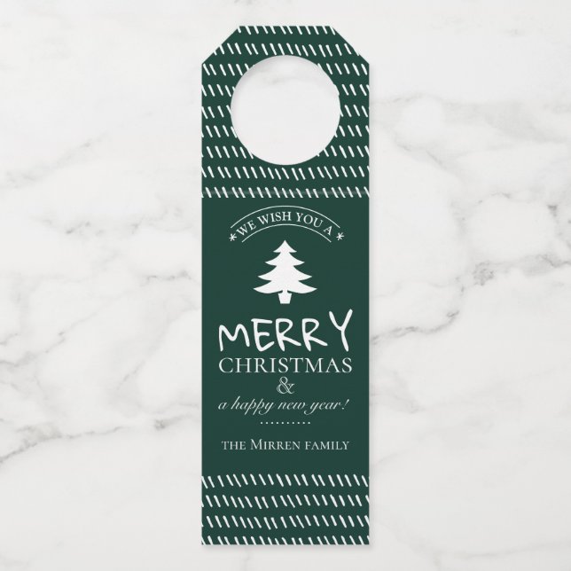Merry wünscht Personalisierte Flaschengefährdung Flaschenanhänger (Vorderseite)