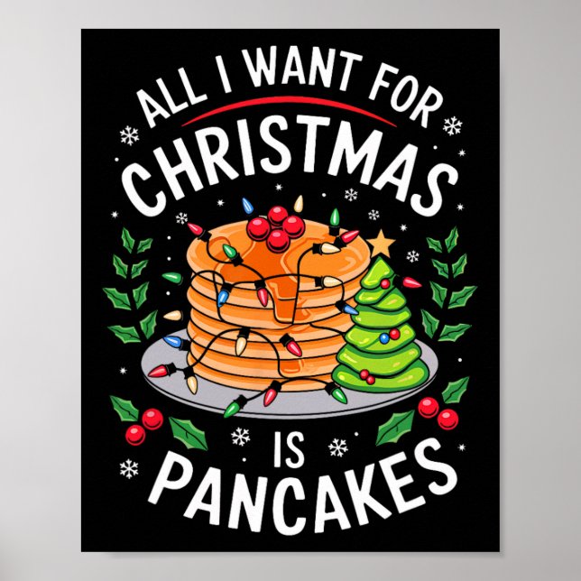 Merry Xmas alles, was ich für Weihnachten Pfannkuc Poster (Vorne)