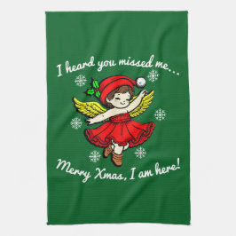 Merry Xmas bin ich hier Geschirrtuch