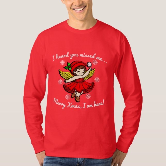 Merry Xmas bin ich hier lang Ärmel T-Shirt (Vorderseite)