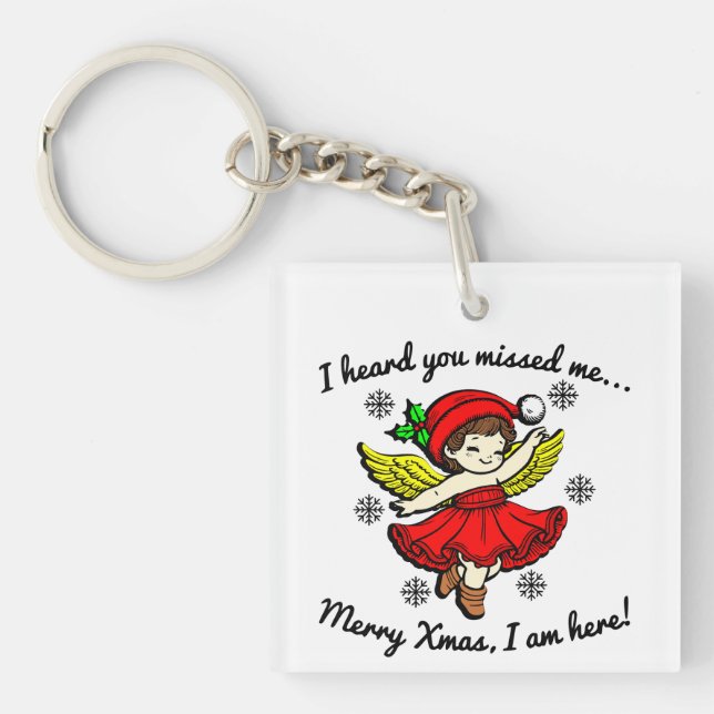 Merry Xmas bin ich hier Schlüsselanhänger (Vorderseite)