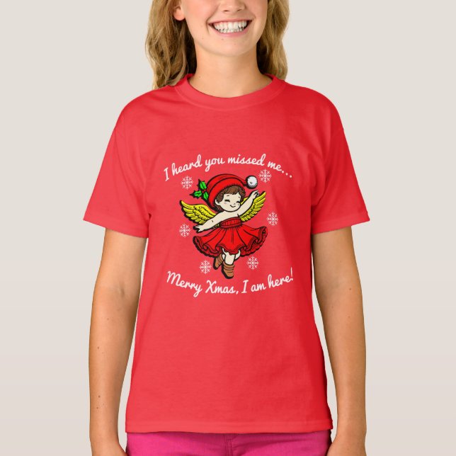 Merry Xmas bin ich hier T-Shirt (Vorderseite)