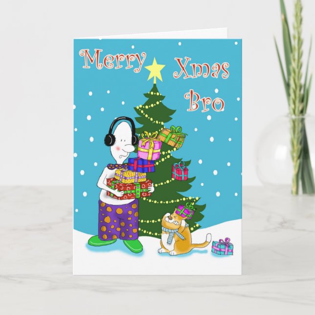 Merry Xmas Brother Feiertagskarte (Vorderseite)