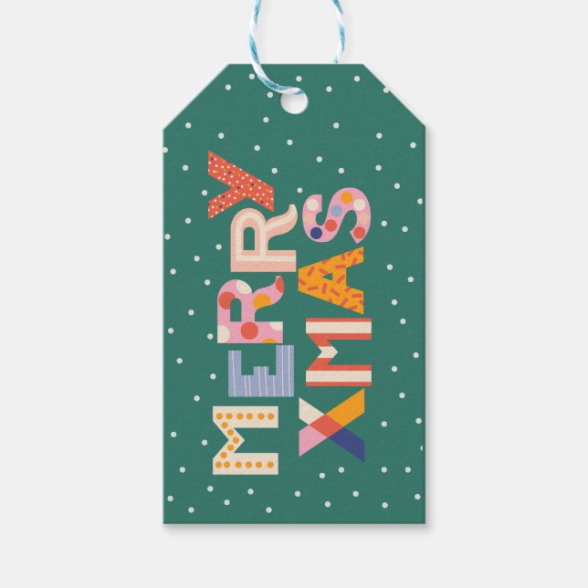 MERRY XMAS COLOR POP GESCHENKANHÄNGER (Vorderseite)