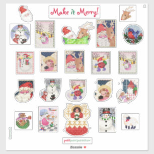 Merry Xmas Custom-Cut Vinyl Stickers II Aufkleber