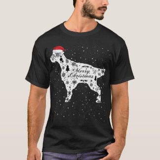 Merry Xmas English Setter Dog Weihnachten T-Shirt