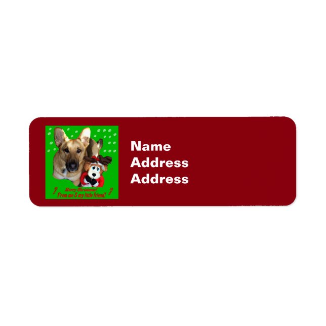 Merry Xmas German Shephed Rücksendeadressen-Aufkle (Vorne)