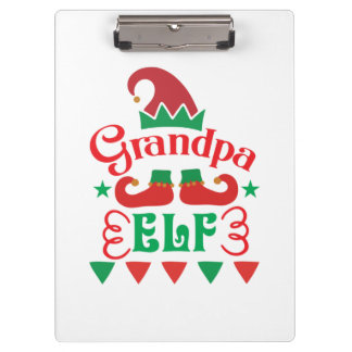 Merry Xmas Grandpa Elf Klemmbrett