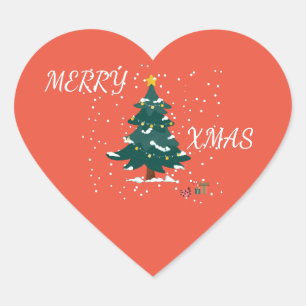 Merry Xmas Heart Herz-Aufkleber