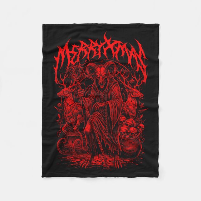Merry Xmas Heavy Metal Band Parody Death Metal Vin Fleecedecke (Vorderseite)