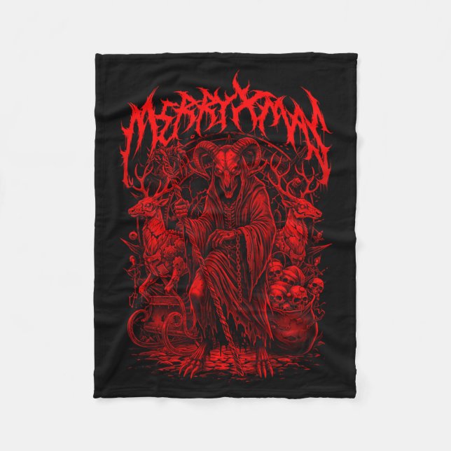 Merry Xmas Heavy Metal Band Parody Death Metal Vin Fleecedecke (Vorderseite)