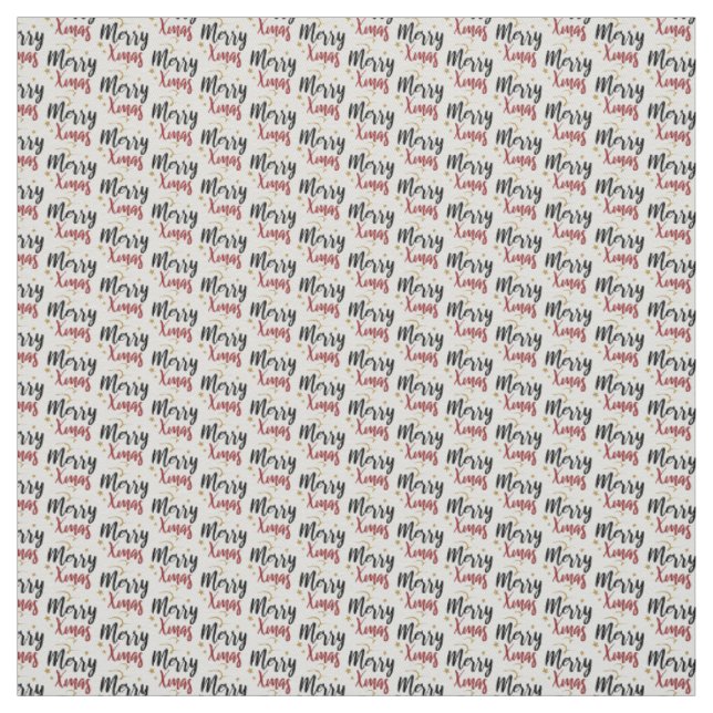 Merry Xmas Holiday Script Pattern Stoff (Muster)