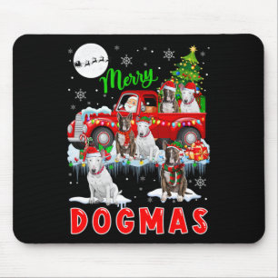 Merry Xmas Hund Santa Carry Bull Terrier auf Bild Mousepad