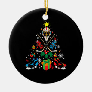 Merry Xmas Ice Hockey Weihnachtsbaum Keramik Ornament