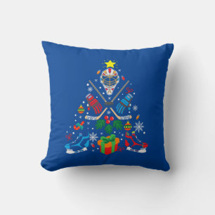 Merry Xmas Ice Hockey Weihnachtsbaum Kissen