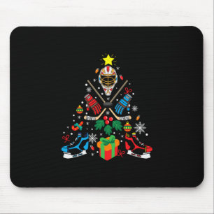 Merry Xmas Ice Hockey Weihnachtsbaum Mousepad