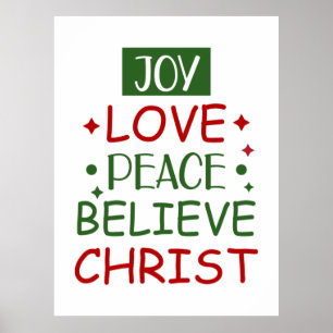 Merry Xmas Joy Liebe Friedensglaube Poster