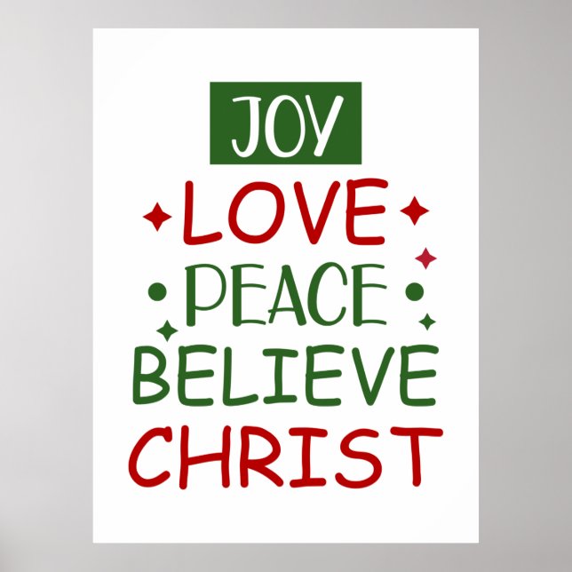 Merry Xmas Joy Liebe Friedensglaube Poster (Vorne)