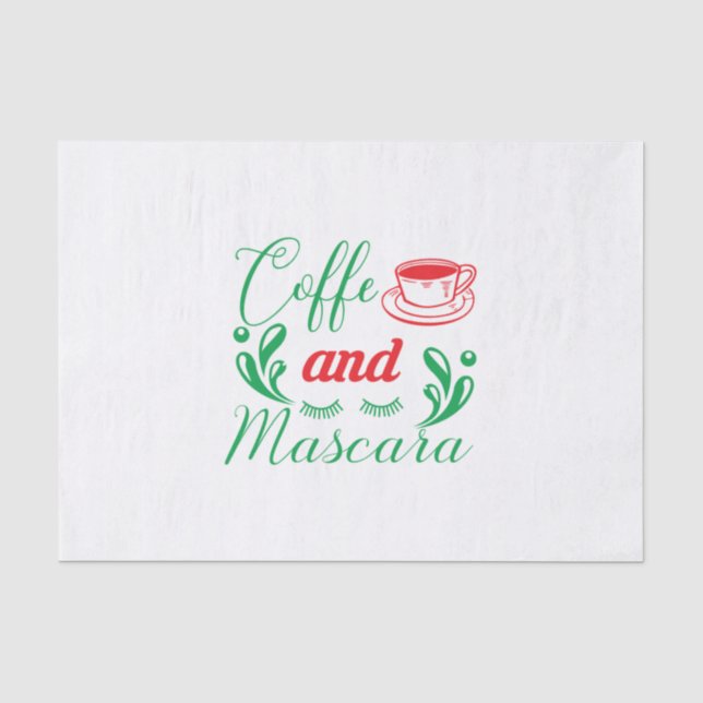 Merry Xmas Kaffee und Mascara Seidenpapier (Vorderseite)
