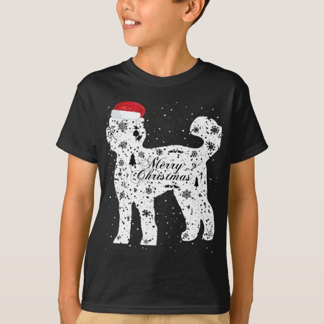 Merry Xmas Labradoodle Dog Weihnachten T-Shirt (Vorderseite)