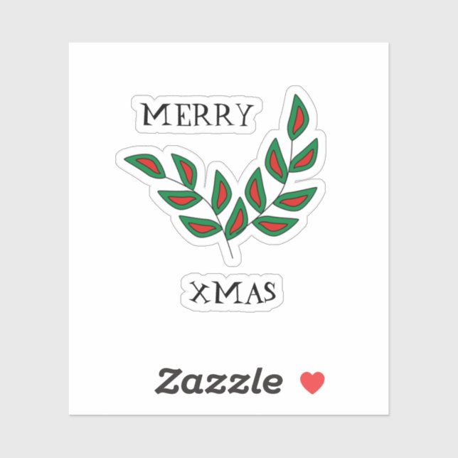 Merry Xmas Leaf Aufkleber (Blatt)