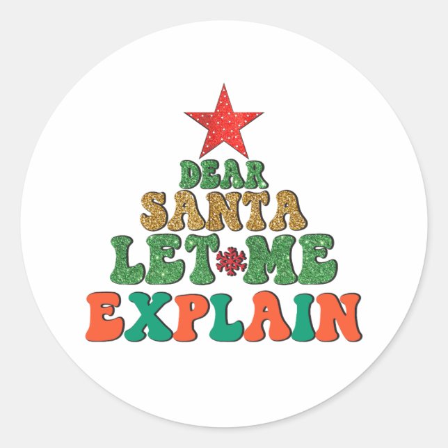 Merry Xmas Lieber Weihnachten Lass Ich erklären Runder Aufkleber (Vorderseite)