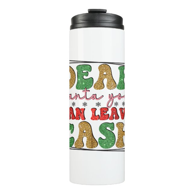 Merry Xmas Lieber Weihnachten Sie können Bargeld V Thermosbecher (Vorderseite)