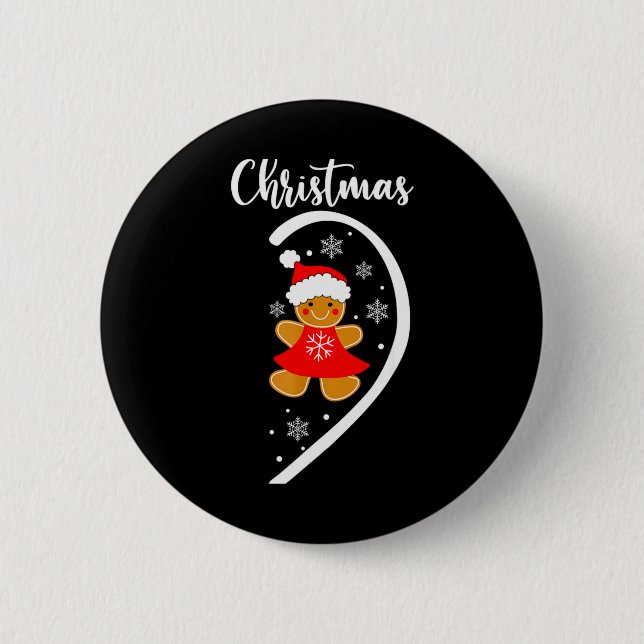 Merry Xmas Matching Christmas Pajama Black Crew Ne Button (Vorderseite)