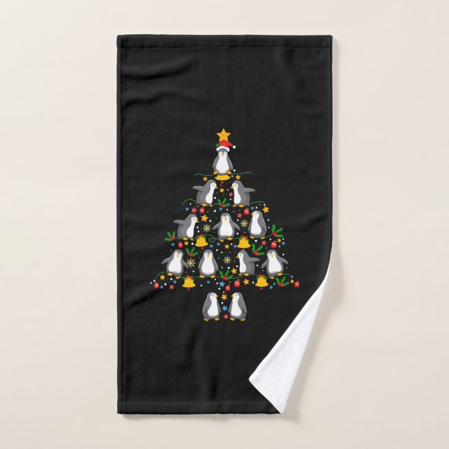 Merry Xmas Penguin Weihnachtsbaum Lichter Handtuch (Handtuch)