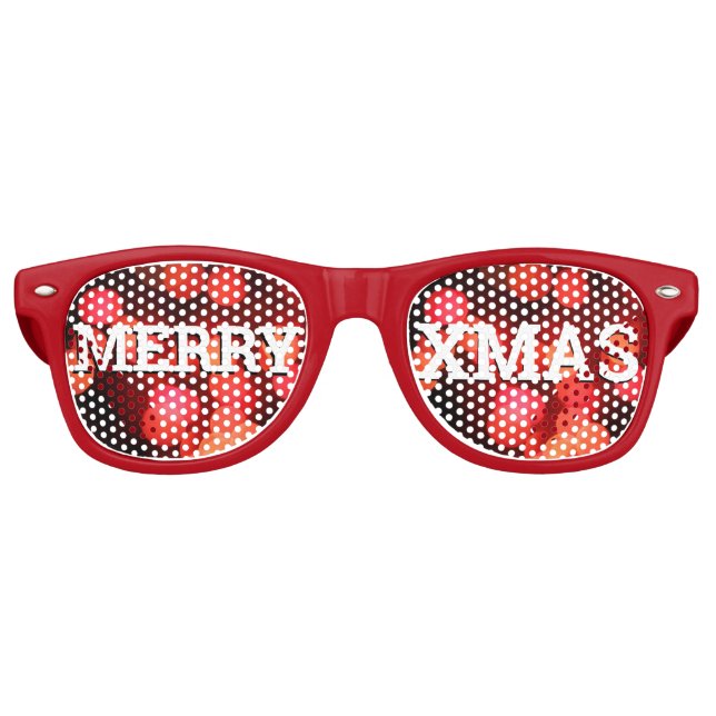MERRY XMAS Retro Shades / Fun Party Sonnenbrille (Vorderseite)