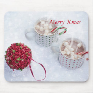 Merry Xmas - Schokolade auf dem Schnee Mousepad