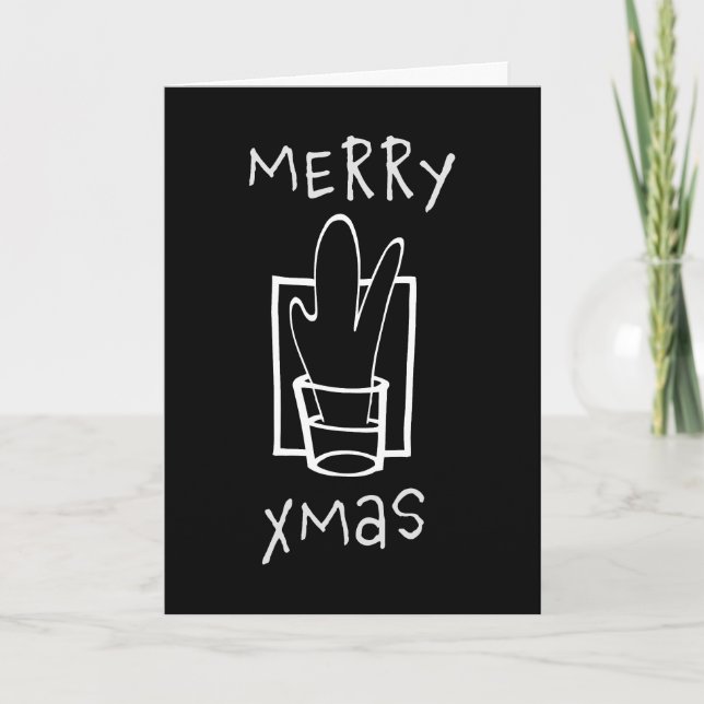 Merry Xmas Shot Glass Feiertagskarte (Vorderseite)