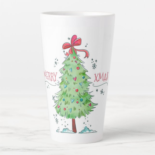 Merry Xmas Weihnachtsbaum Milchtasse (Vorderseite)