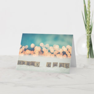 Merry Xmas Word Tiles Fun und Spiele Whimsical Karte