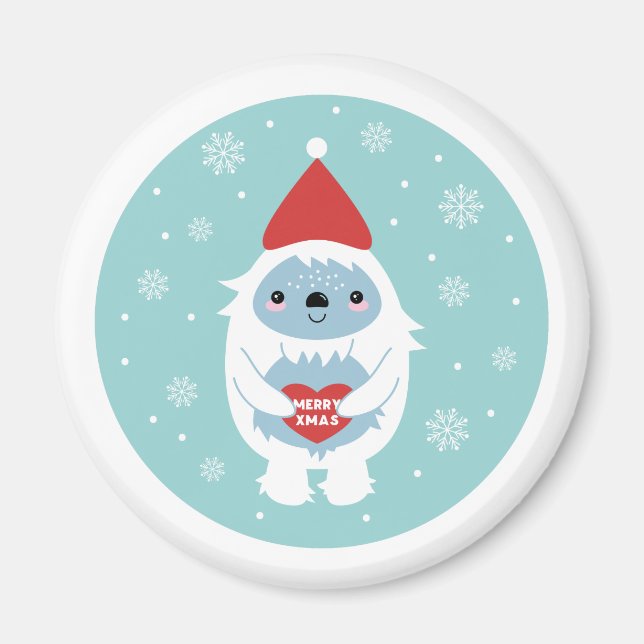 Merry Xmas Yeti Magnet (Vorne)