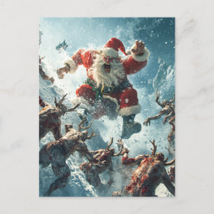 Merry Zombie Christmas Postcard Postkarte