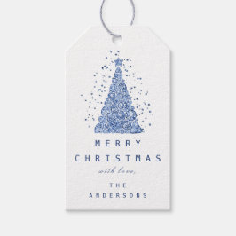 Merry zu nennen Holiday Blue Diamond Weihnachtsbau Geschenkanhänger