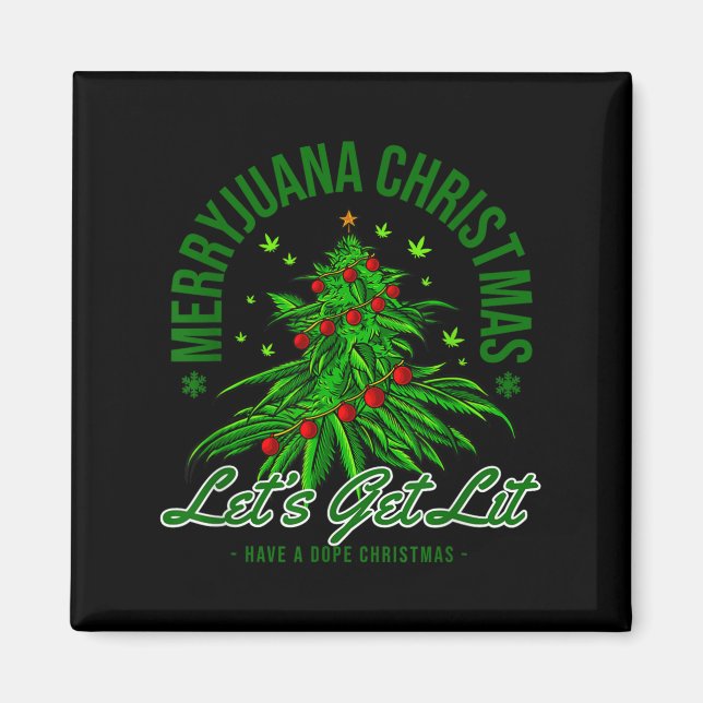 Merryjuana Christmas Christmas Weed T Roll  Magnet (Vorne)