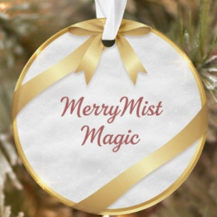 MerryMist Magic Cozy Winter Schneeflocke & Goldban Ornament