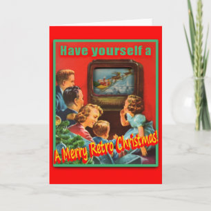 MerryRetroChrismsTV-Grußkarte Feiertagskarte