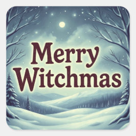 MerryWitchmas Quadratischer Aufkleber