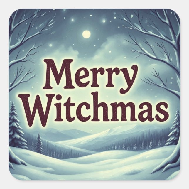 MerryWitchmas Quadratischer Aufkleber (Vorderseite)