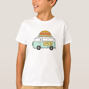 Mers le T-shirt d'autobus d'océan de plage de jou