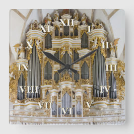 Merseburg pipe organ clock with roman numerals runde wanduhr