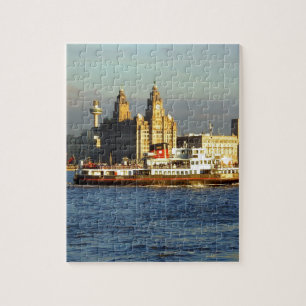 Mersey-Fähre u. Liverpool-Ufergegend