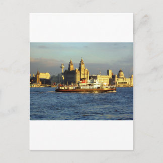 Mersey Ferry & Liverpool Wasserfront Postkarte