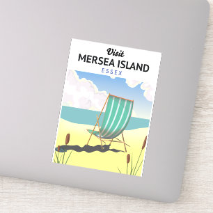 Mersia Insel Essex Reiseplakat Aufkleber