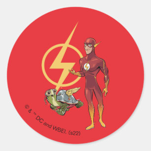 Merton und der Flash Runder Aufkleber