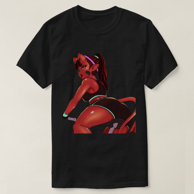 Meru the Succubus Meru the Demon Girl Black Borde T-Shirt (Design vorne)